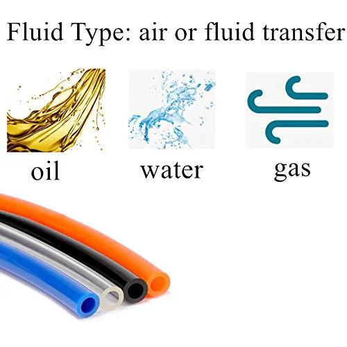 Blue Clear PU Pneumatic Tubing One Fourth Inch OD Air Compressor Line Hose Tube For Water And Fluid Transfer 32.8 Feet