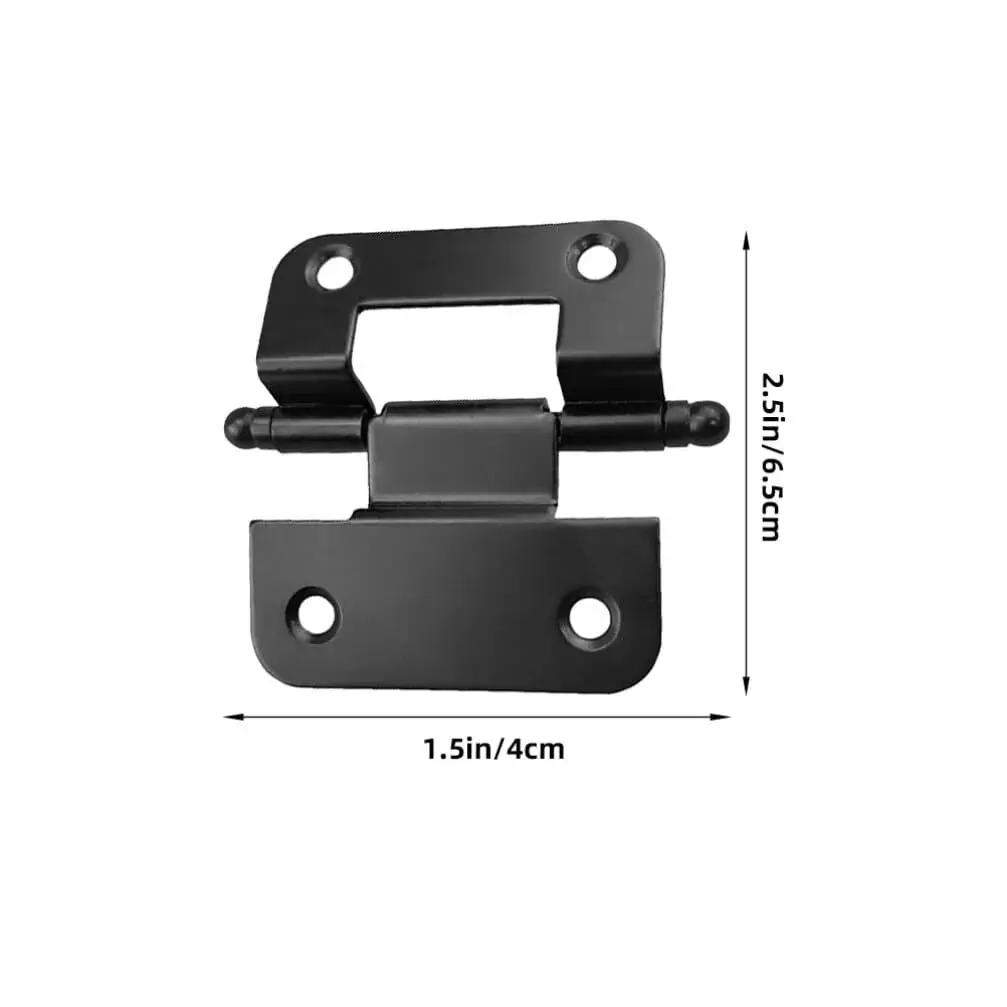 Front view of Beefy 10 Pack Cabinet Door Hinges For Residential Doors Built From Solid Iron With Smooth Burr Free Edges