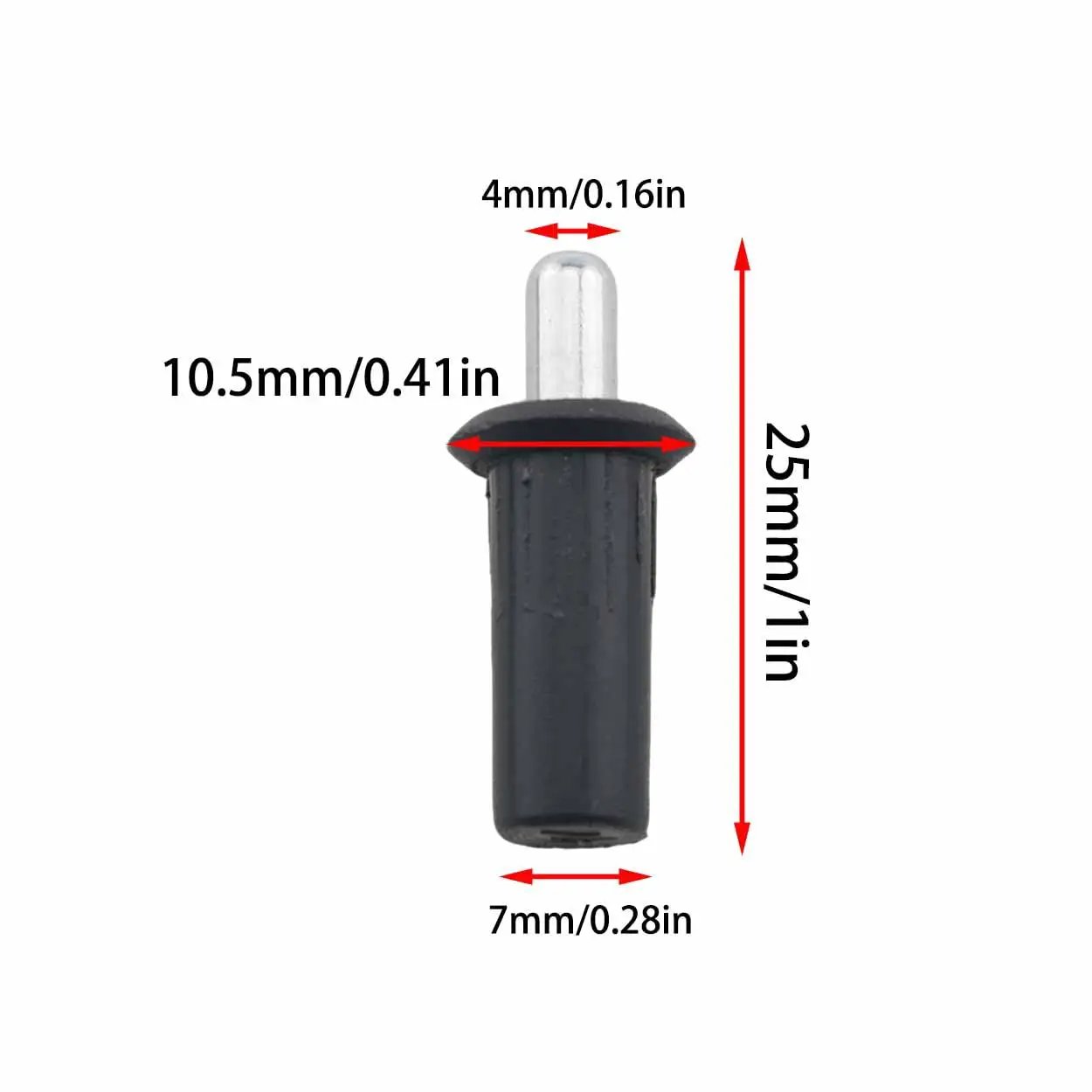 20 Piece Furniture Cabinet Door Connectors and Bulkhead Pins Set for Shutter Repair with Retractable Spring Center Pivot Pins Black Easy Install