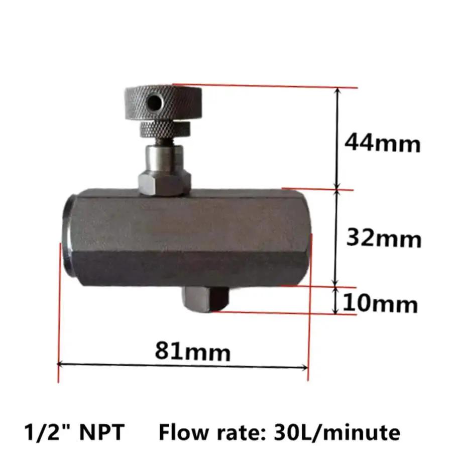 Hydraulic Flow Control Valve One Half Inch NPT Throttle Check Valve Carbon Steel 3000 PSI For Water Oil Gas, adjustable, 30 L/min.