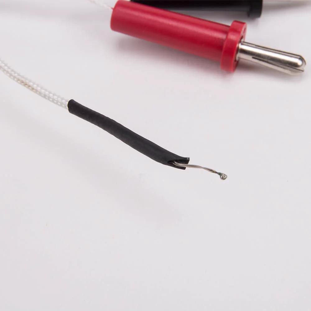 Close-up of K Type Thermocouple Probes With Mini Connector 2 Pack For Multimeters And Temperature Meters -50C To 350C Range