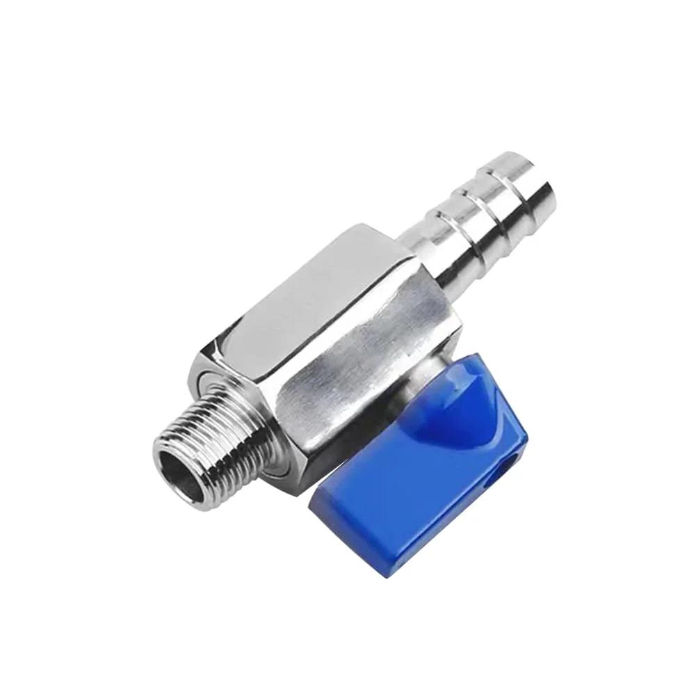 Stainless Steel One Quarter Inch NPT Male To One Quarter Inch Hose Barb Ball Valve Shut Off Valve Pack Of Two For Water Fuel Air
