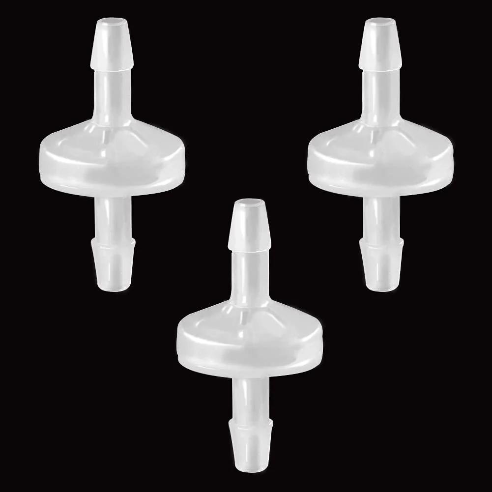 One Way Check Valve 1/8 Inch Hose Barb Non Return PVED Plastic Valve For Water Fuel Oil Air Gas Ozone Resistant Fits 1/8 Inch Hose ID Pack Of 3