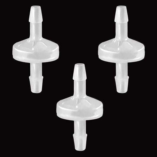 One Way Check Valve 1/8 Inch Hose Barb Non Return PVED Plastic Valve For Water Fuel Oil Air Gas Ozone Resistant Fits 1/8 Inch Hose ID Pack Of 3