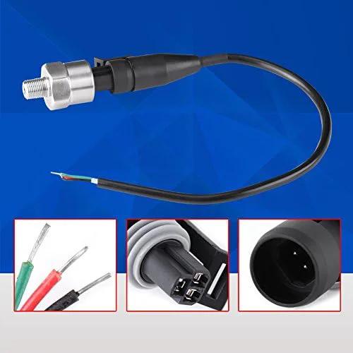 High Accuracy 100 Psi Pressure Transducer Sensor in 316 Stainless Steel with One Eighth Inch NPT Thread, wires and connectors