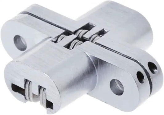 Hidden Cross Hinge for Concealed Mortise Doors, 180 Degree Folding Opening, adjustable conceal hinge, alloy construction