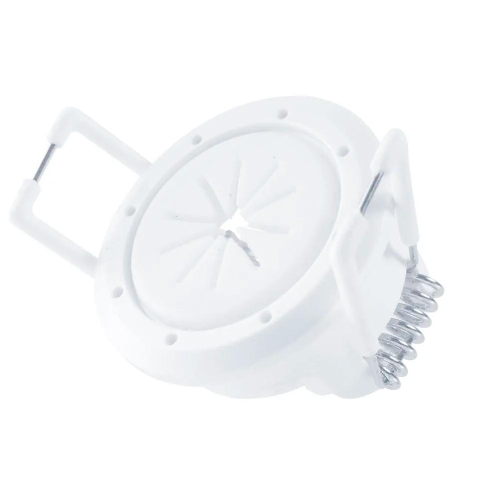 Front view of Speedy Z Mini Spring-Lock Cable Pass-Through Port For Clean Wall Install In White 1.5 Inch Outer Diameter And 1 Inch Inner Diameter