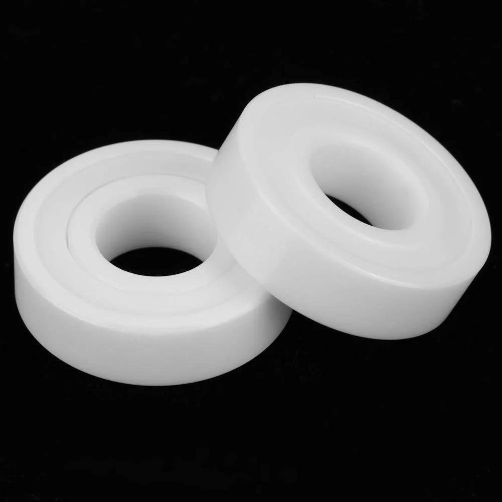 2 Pack Deep Groove Ceramic Ball Bearings 6001 2RS Double Sealed ZrO2 High Precision Full White 12x28x8mm For Machinery And Equipment Ideal For CNC Machines Pro Grade Auto Robotics And Heavy Duty Applications