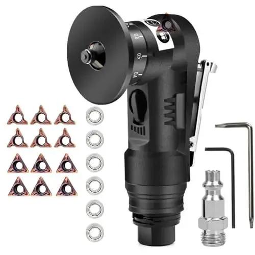 Portable Forty Five Degree Pneumatic Chamfering Tool For Metal And Wood Beveling Deburring With One Quarter Inch Air Inlet