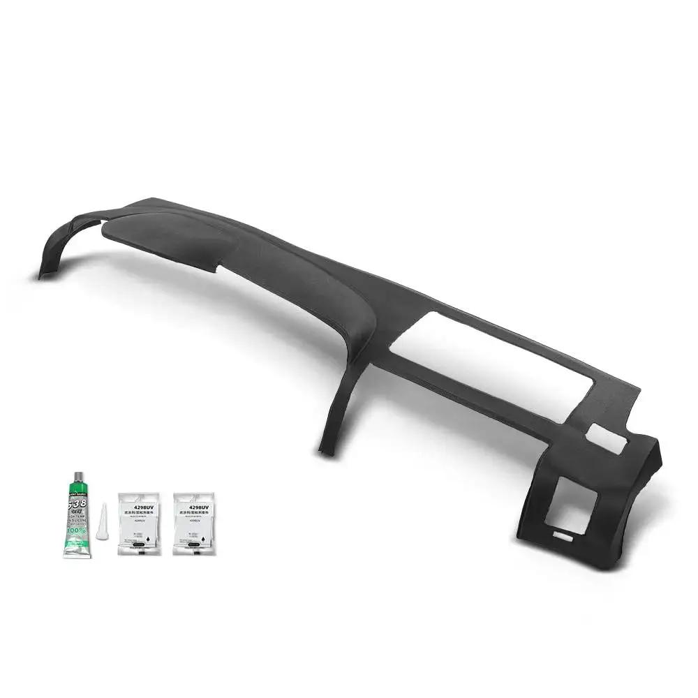 TPE Dash Cover for Chevy Silverado and GMC Sierra 2007 to 2013 Glovebox Bezel with installation kit visible.