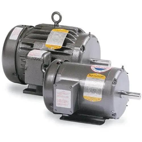 Single 3-Phase TEFC Electric Motor, 1760 RPM, 182T Frame, 60 Hz, F1 Foot Mount, EM3611T 3635M, sealed ball bearing