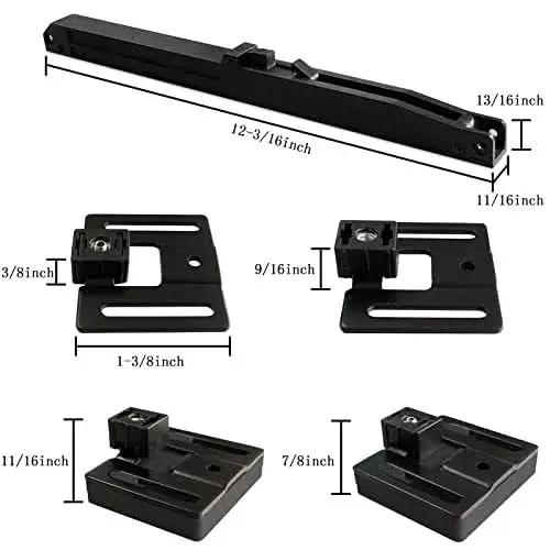 Hole-Free Barn Door Soft Close Mechanism, Upgraded Sliding Door Hardware With Spring Buffer Damper parts layout