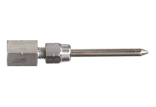 Side view of Needle Nozzle Accessory For Handheld Grease Guns With Hardened Steel Tip 1/8 Inch Female NPT, 2.76 Inch Length.