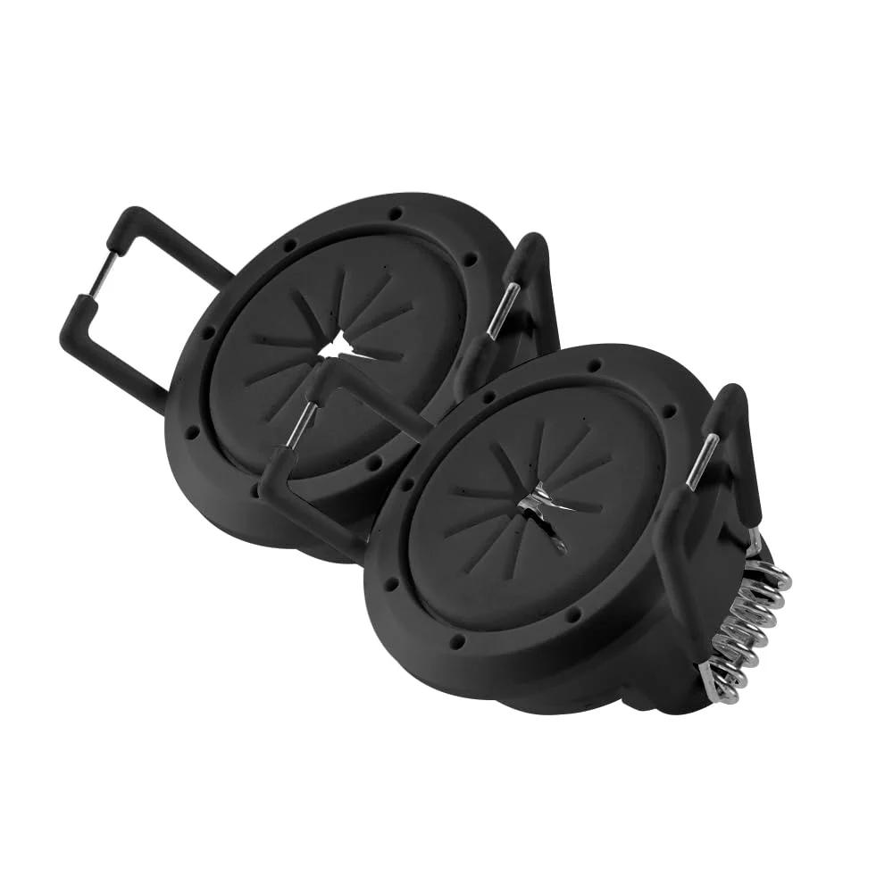 Mini Spring Lock Cable Pass Through Port Pair In Black For Clean Cable Runs Fits Coaxial CAT5 And CAT6 HDMI And Speaker Wire
