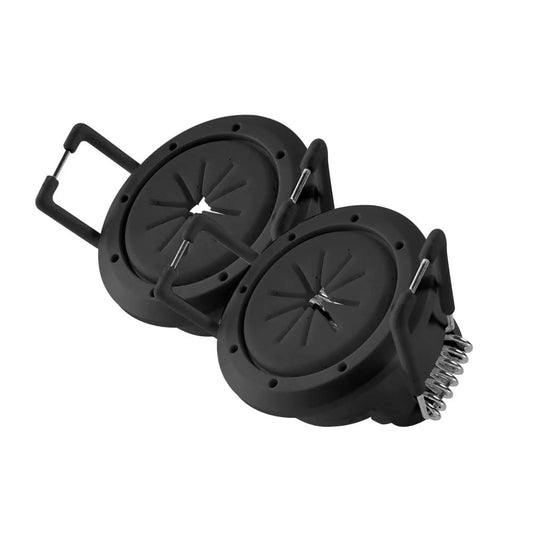 Mini Spring Lock Cable Pass Through Port Pair In Black For Clean Cable Runs Fits Coaxial CAT5 And CAT6 HDMI And Speaker Wire