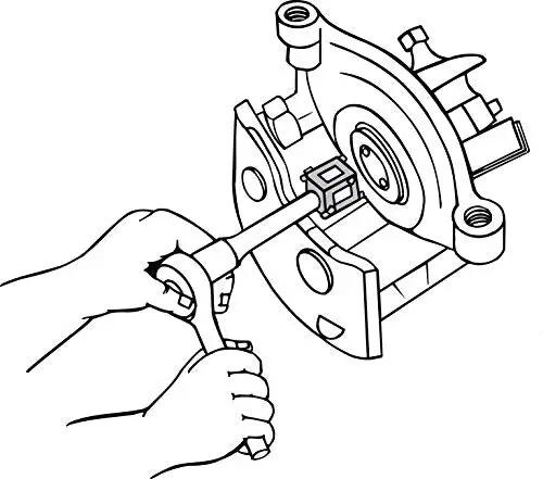 Illustration of Disc Brake Piston Tool For Pushing And Rotating Pistons Back Into The Caliper Pro Grade Two Sided Design in use