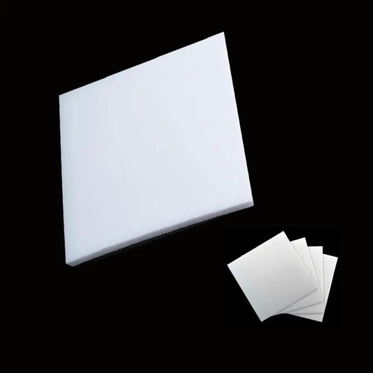 White PTFE Plastic Sheet 200mm by 200mm 5mm Thick Nonstick High Performance Board for Industrial and DIY Projects.