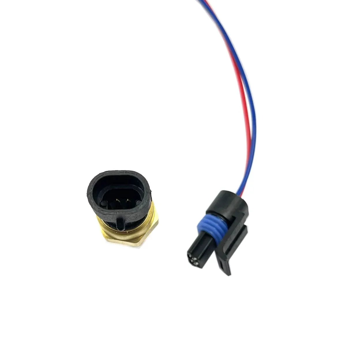 Engine Coolant Temperature Sensor With Pigtail Connector For GM Cars And SUVs Including Lacrosse Impala Express Silverado Suburban 1500 2500 Trailblazer Yukon Savana Saturn Vue 213 4514 213 4333 19236568 Replacement Keeps Your Engine Temperature In Check showing sensor and pigtail connector close-up.