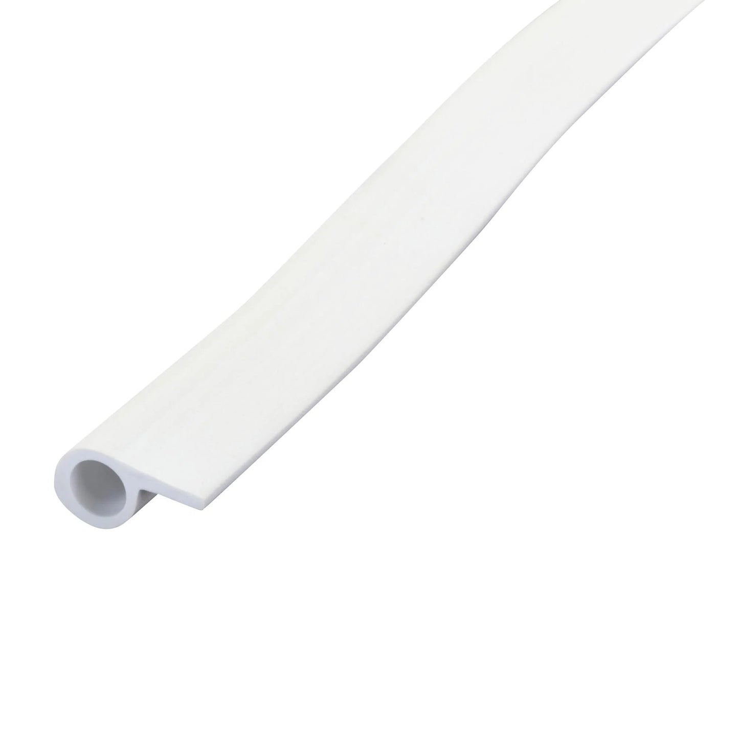 White Vinyl Gasket Weatherseal for Doors and Windows Seventeen Foot Long One Half Inch Wide and One Quarter Inch Tall