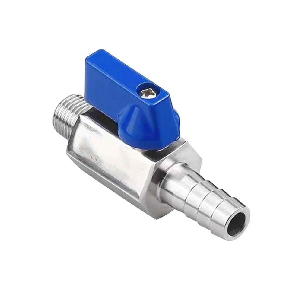 Stainless Steel One Quarter Inch NPT Male To One Quarter Inch Hose Barb Ball Valve Shut Off Valve Pack Of Two For Water Fuel Air