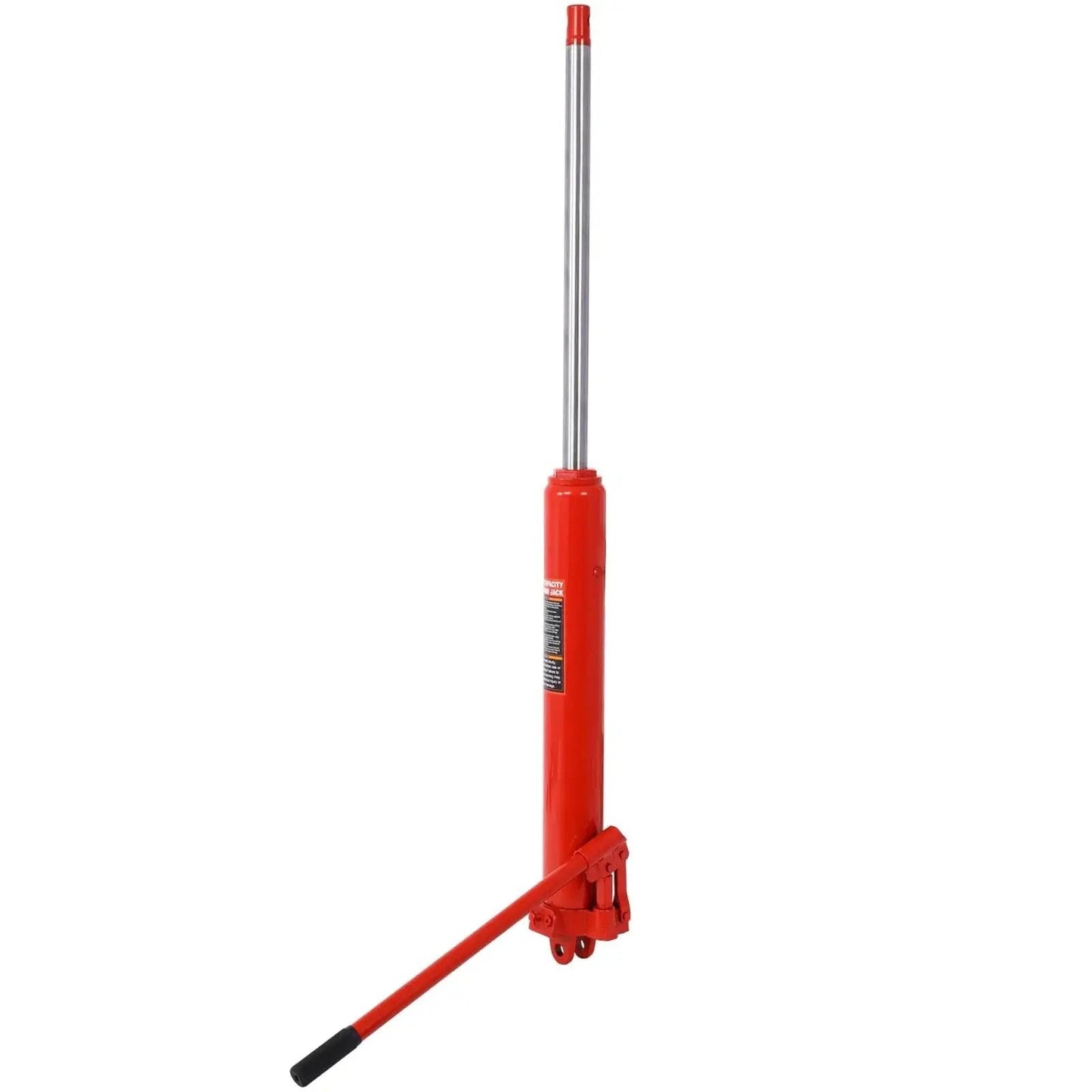 8 Ton Hydraulic Long Ram Jack With Clevis Base For Engine Hoists And Cranes, steel construction, side view