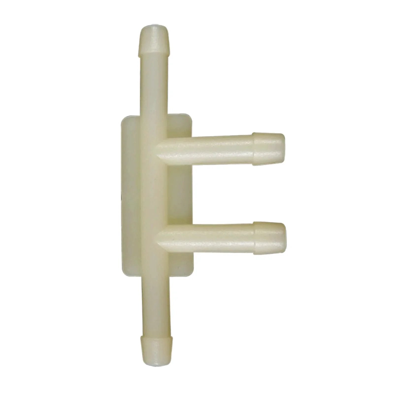 Close-up of nylon T connector from Assorted Vacuum Line Hose Connector Kit 18 Pcs by Woodzdon Y 4 Way 5 Way for automotive use