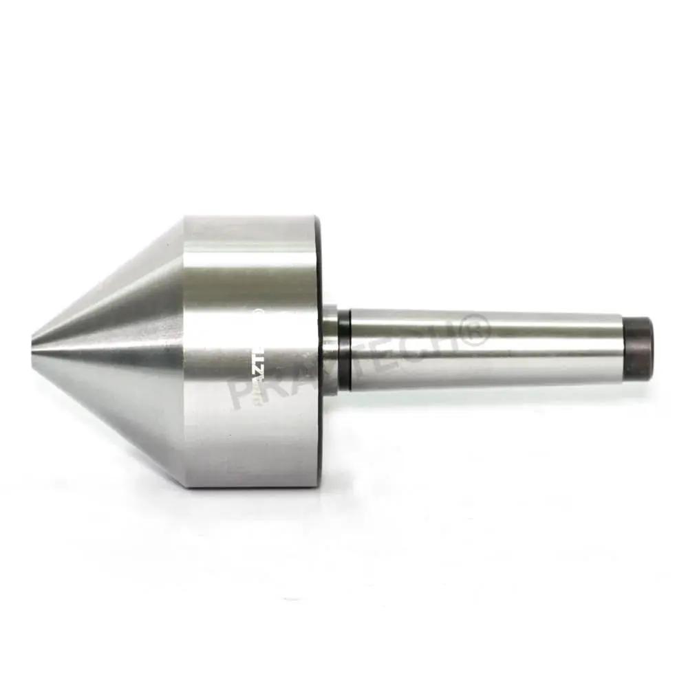 Lathe Revolving Live Center Bull Nose MT3 Morse Taper Shank, steel, for pipe and tube workholds, side view.