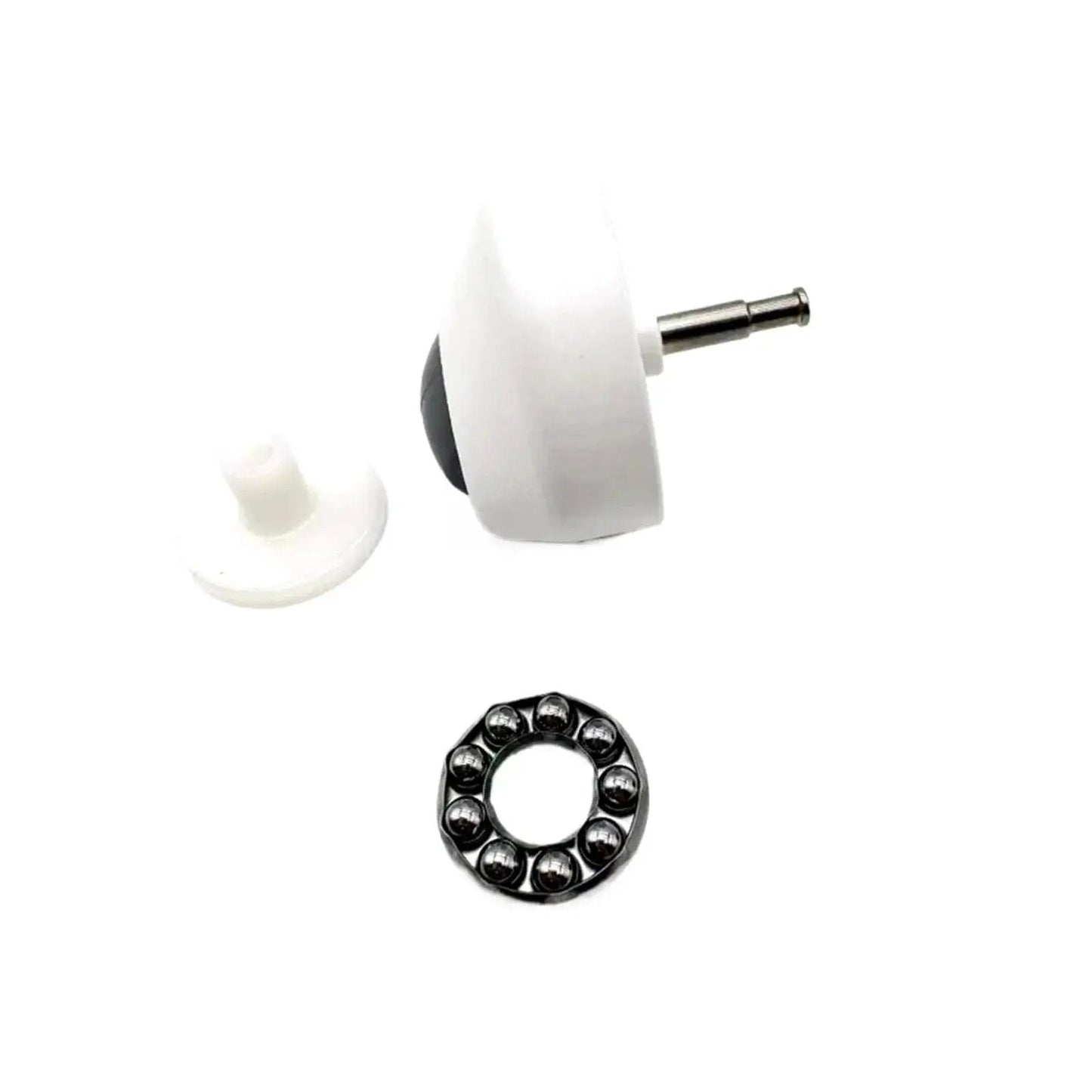 Grey Front Caster Wheel Replacement For ECOVACS T10 T20 X1 Omni T10 Plus And X1 Turbo with axle and bearing components displayed.