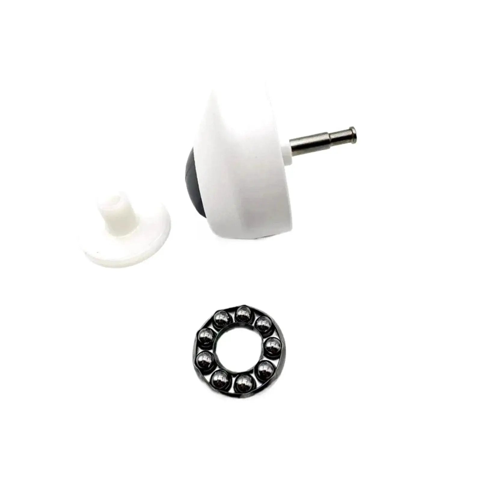 Grey Front Caster Wheel Replacement For ECOVACS T10 T20 X1 Omni T10 Plus And X1 Turbo with axle and bearing components displayed.