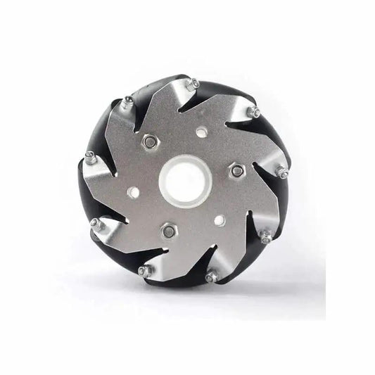 4 Inch 100mm Right Mecanum Wheel, Model 14161, for RC Cars Omnidirectional Drive System, front view of assembled wheel