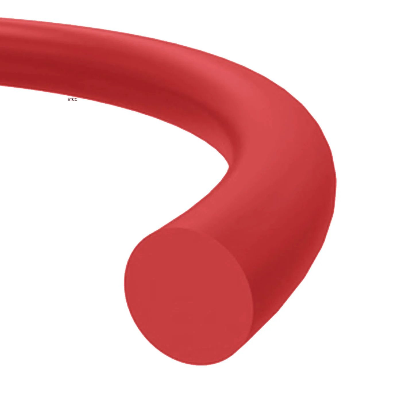Close-up of red silicone O-ring with round cross-section, part of Silicone O Ring Pack Of Ten, 70A Red, One And A Quarter Inch ID product.