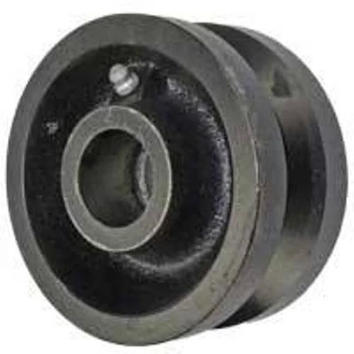 4 Inch By 2 Inch Cast Iron V Groove Wheel With Beefy 600 Pound Capacity, Three Quarters Inch Roller Bearings, Includes One Half Inch Spanner Bushing, Seven Eighths Inch Wide V Groove, Two And Three Sixteenths Inch Hub, Heavy Duty Ground Support Caster