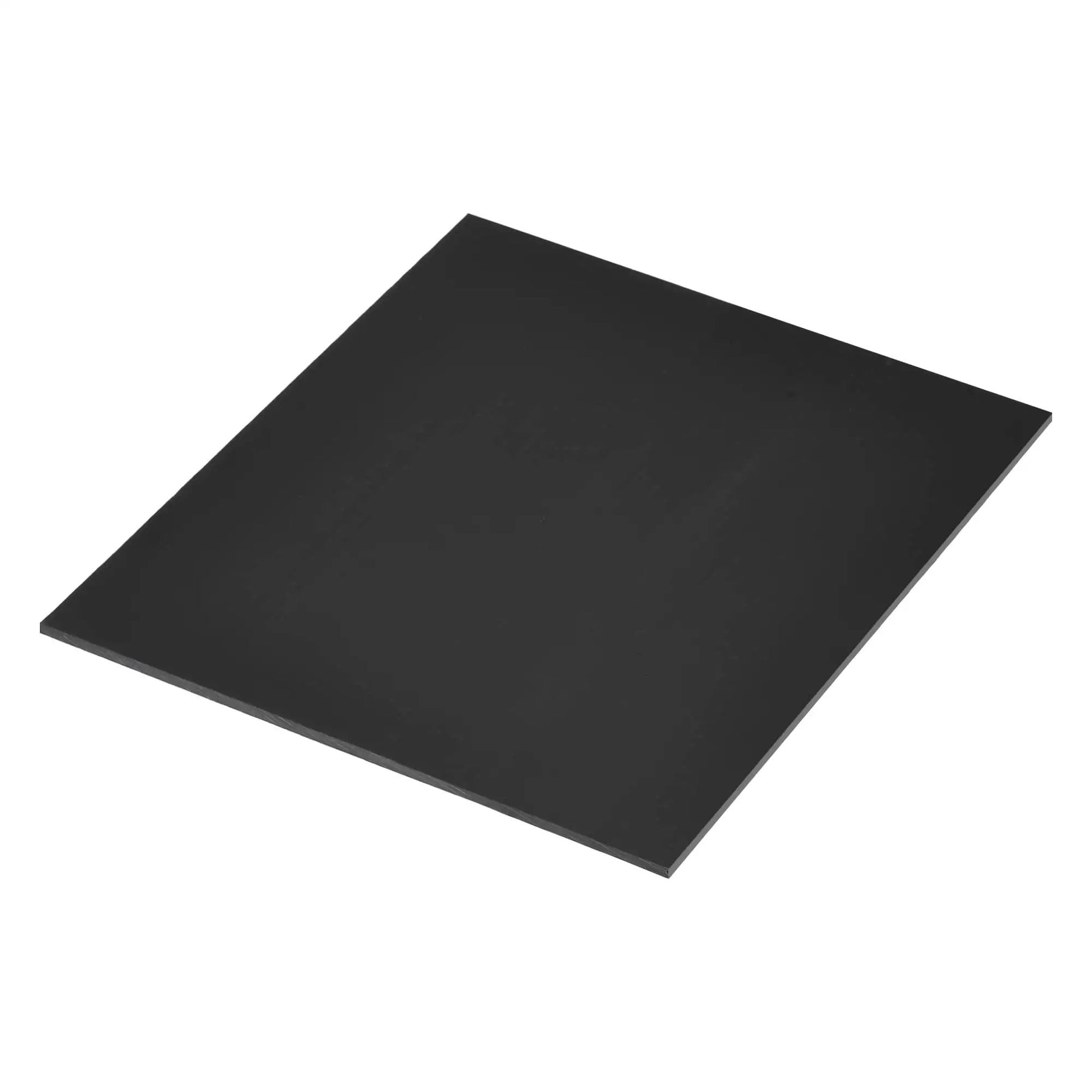 UHMW Sheet Ultra High Molecular Weight Polyethylene Board 6.1 Inch Square 0.08 Inch Thick Black viewed from the top.