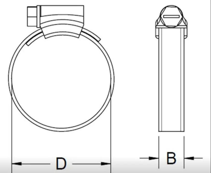 Premium Marine Grade 316 Stainless Steel Hose Clamps With 12.7mm Band Built To Last For Saltwater Boats diagram showing dimensions