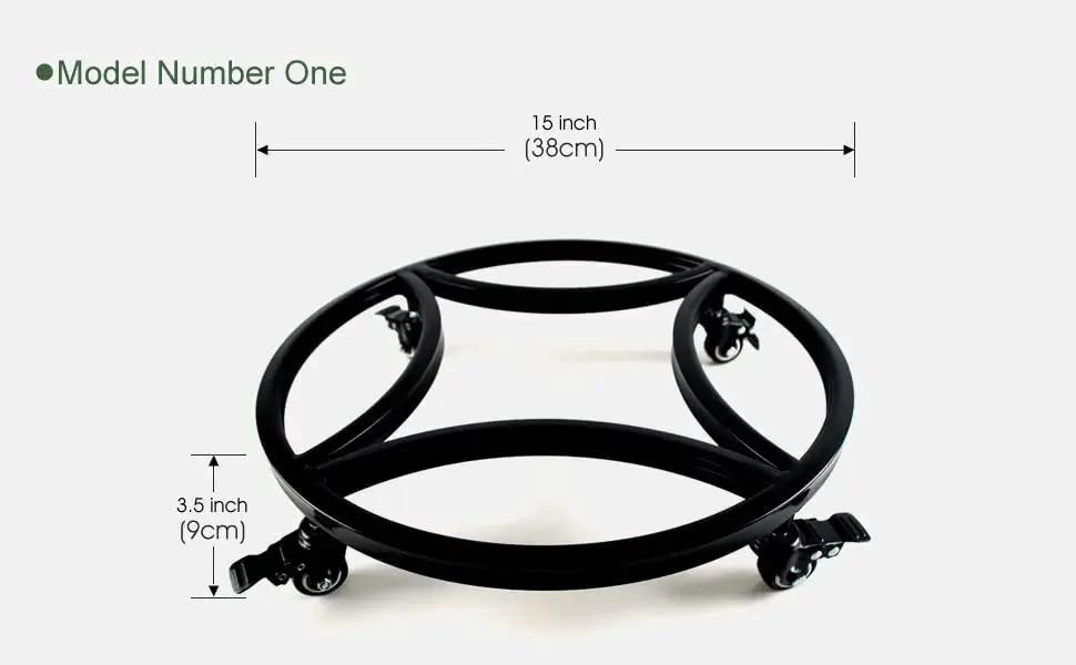15 Inch Plant Caddy With Wheels Heavy Duty Construction Supports Up To 300 Lbs With Brakes Polyurethane Silent Swivel Casters