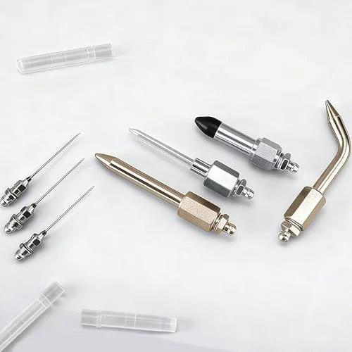 Grease Gun Accessory Kit 7 Piece Set With 3 Needle Nozzles Dispenser Rubber Joint Tip Straight Nozzle And Bent Nozzle For Tight Spots