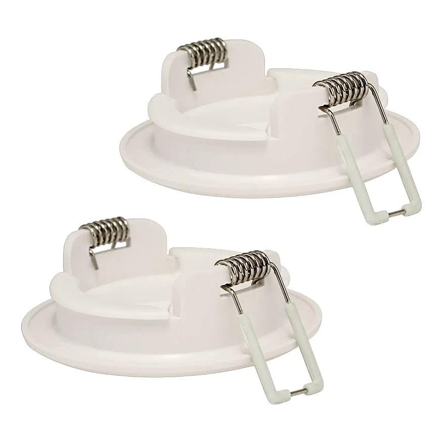 White Two Inch Cable Pass Through Port Pair With Spring-Lock, Durable Plastic Rubber Construction For Clean Cable Management