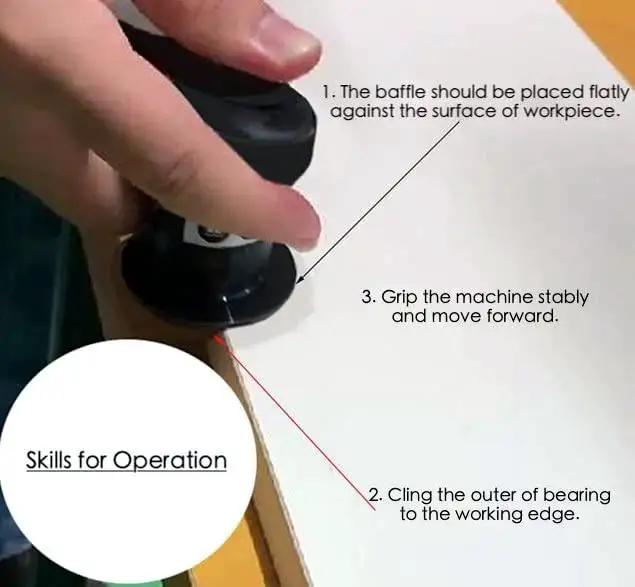 User demonstrating the Slick 45 Degree Mini Chamfering Tool For Metal And Wood Deburring And Beveling Portable Pneumatic Handheld Trimming Edge Tool.