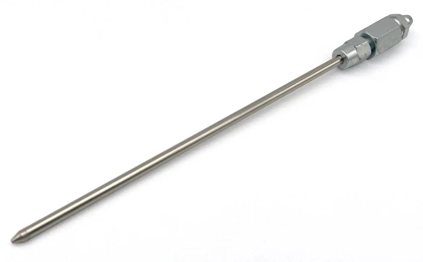 Narrow Needle Greasing Adapter XL For Hand Operated Grease Guns By LockNLube, Snaps Onto Jaw Type Couplers To Reach Grease Fittings In Tight Spaces