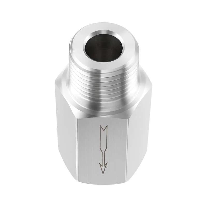 Top view of Stainless Steel 304 Check Valve 3/8 NPT Male X 3/8 NPT Female One Way Non Return Valve For Water Oil Gas Durable Backflow Protection Fitting