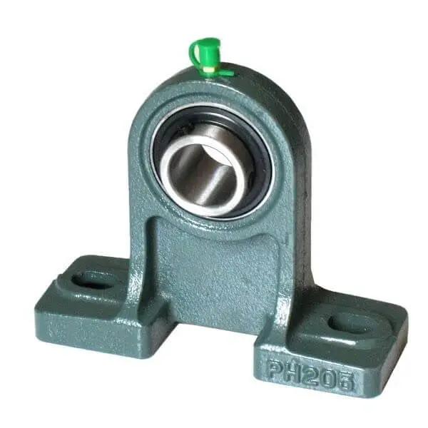 1 1/4 Inch High Center Height Pillow Block Bearing UCPH207-20 with cast iron housing and grease zerk, ideal for industrial machinery.