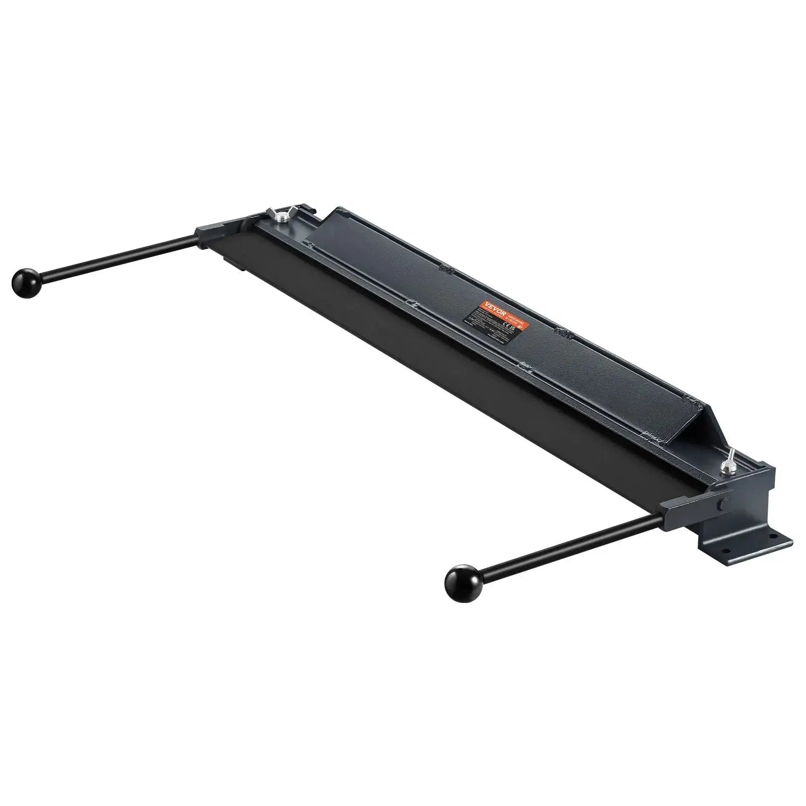 Box and Pan Brake 48 Inch Sheet Metal Bender for 0 to 130 Degree Bends with 0.31 Inch Blade side view of metal bender
