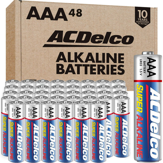 48 Pack AAA Alkaline Batteries Reclosable Packaging For Home Office Use