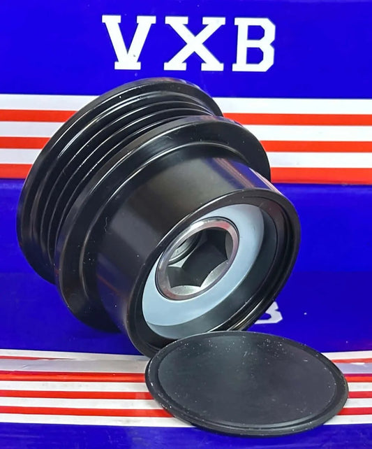 920022 Alternator Idler Pulley Clutch (920022A) with smooth surface and central hex for installation, viewed from the side.