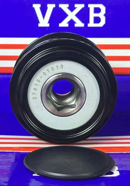 27415-0T010 Pulley, Alternator W/Clutch for 2009-2010 Toyota Corolla, front view showing hub and smooth surface.