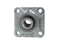 Front view of UCFX15-48NP 4-Bolt Flange Ball Bearing, 3 in (76.20 mm) ID, Medium-Duty Set-Screw Locking, Nickel-Plated Cast Iron Housing