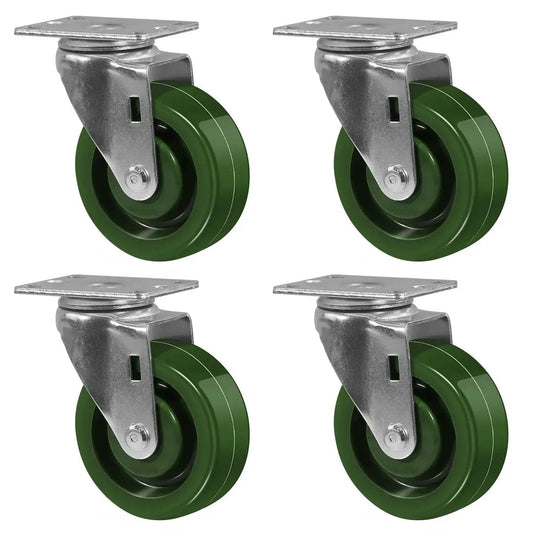 4 Inch By 1.5 Inch Heavy Duty Casters Set Of 4 With 2800 Lb Load Capacity For High Temperature Oven Racks Epoxy Resin Wheels Galvanized Steel Yokes