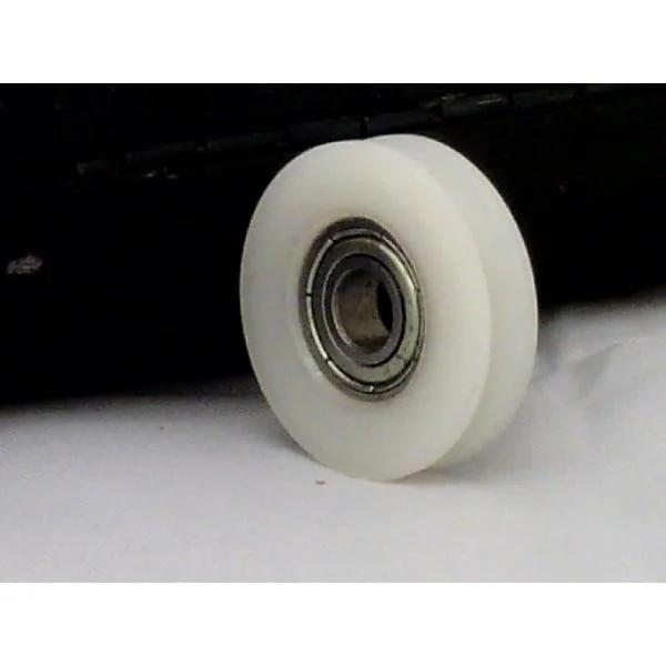 4mm Bore Bearing - 15mm Round Nylon Pulley U-Groove Track Roller Bearing 4x15x6mm