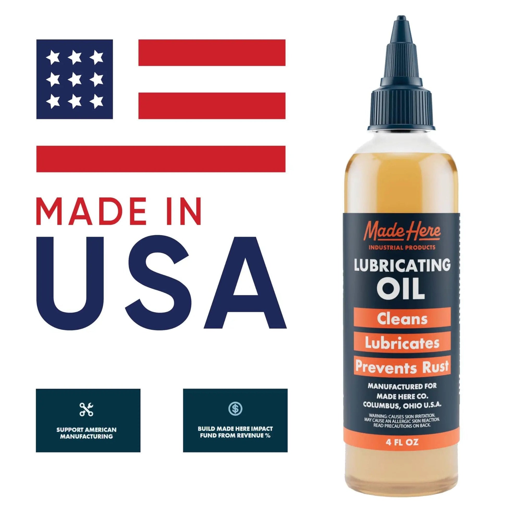 Multi-Use Lubricating Penetrant Oil 4oz for Home Auto and Industrial Jobs with Deep Penetration to Free Stuck Parts bottle