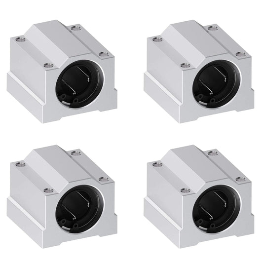 4 pcs scs6uu linear ball bearings, 6mm id×25mm length linear ball bearing aluminum slide block with double seal linear motion ball bearing for 3d printers, cnc slide bushing built for smooth motion, steady alignment, and clean installs for CNC,
